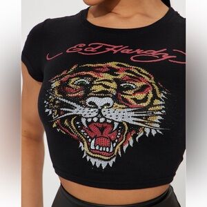 ed hardy rhinestone tee